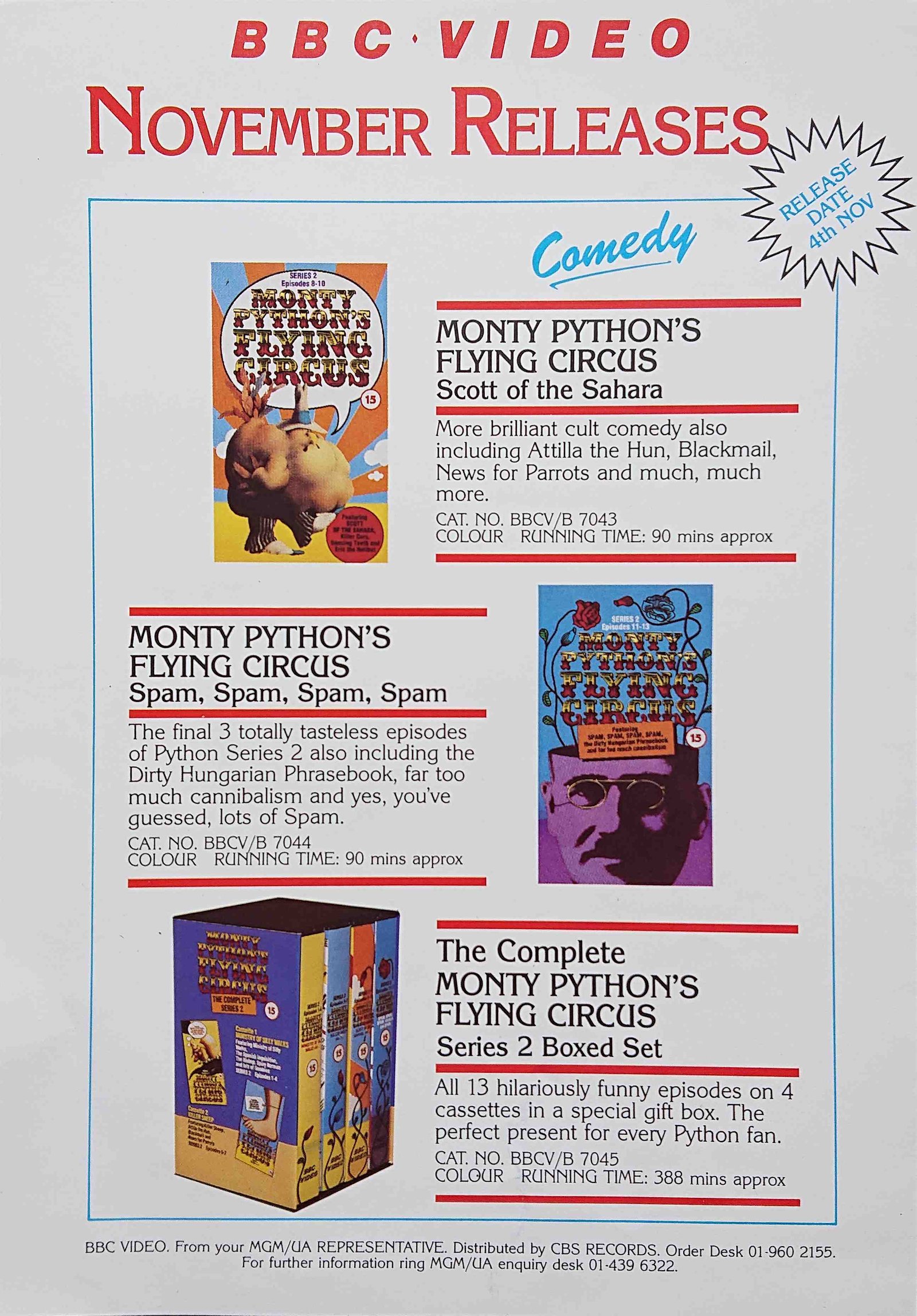 Other pages of catalogue BBC Video catalogue 1985